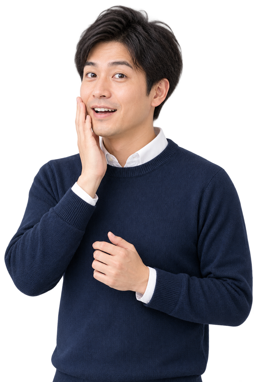 来店不要と入会費用の割引を知って喜ぶ架空の男性