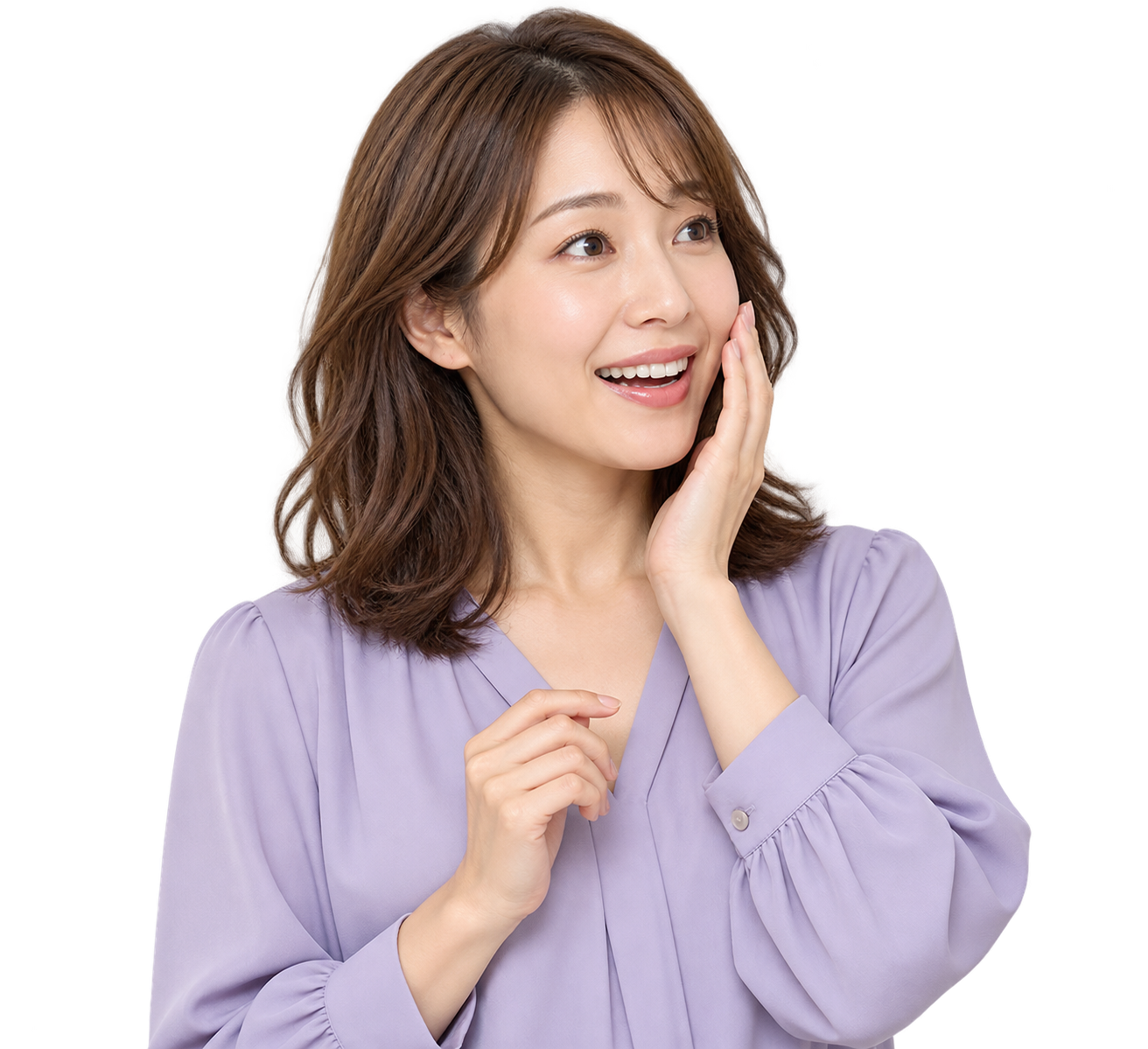 驚いている架空の女性