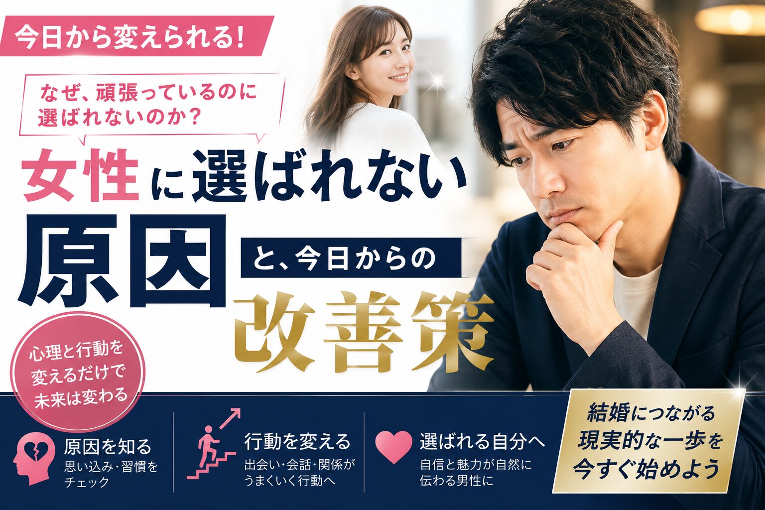 清潔感や会話など、今日から直せる特徴の改善に取り組む婚活中の男性